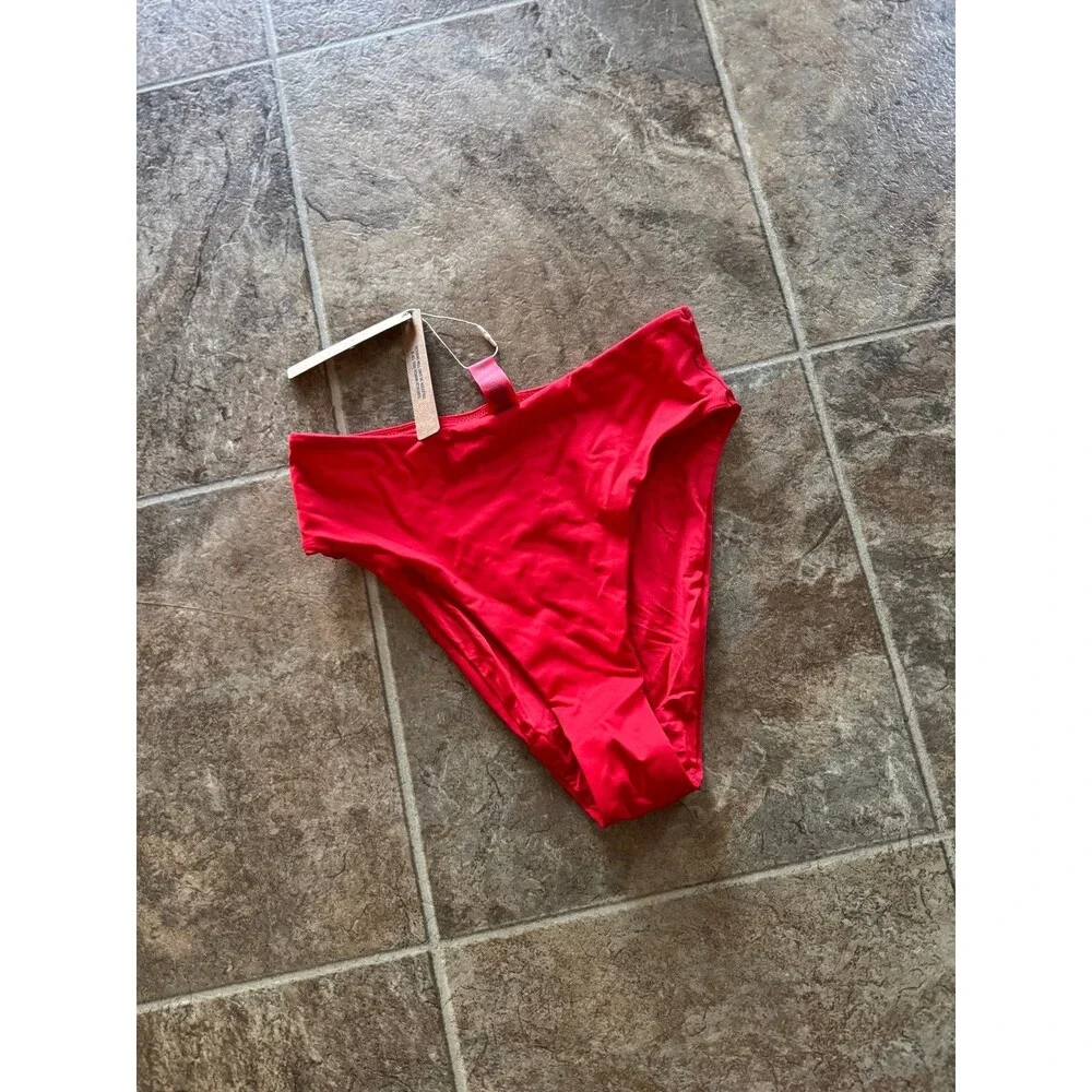 Skims Signature Swim Mid Waist Bottom Ruby Size XXS